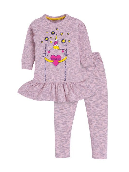 Girls "Meowgical" Unicorn Print Frock & Legging