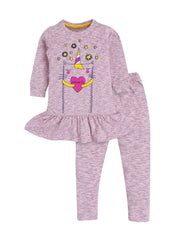 Girls "Meowgical" Unicorn Print Frock & Legging