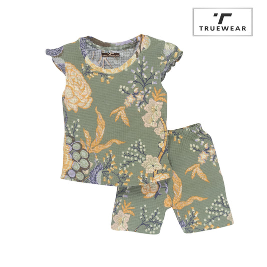 Girl's Floral T-Shirt and Shorts Set - 100% Cotton Baby Outfit