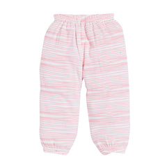 Girl's Cute Bunny Sweat Top and Bottom Pyjama Set - 100% Cotton (Pink)