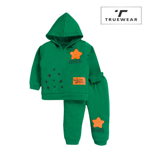 Kid's Unisex Green Hoodie Set – 100% Cotton "School Need Your Love" Design