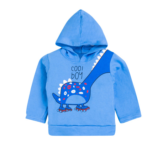 Boys' Blue Dinosaur Hoodie Set – 100% Cotton "Cool Boy" Design
