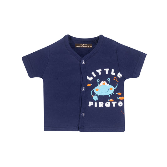 Infants Unisex Navy "Little Pirate" T-shirt and shorts set – 100% Cotton