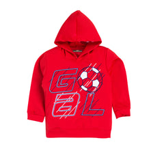 Kids Unisex Red Goal Hoodie And joggers Set | Stylish Soccer-Inspired Activewear, 100% Cotton