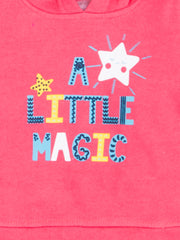 Girl's Pink "A Little Magic" Hoodie & Star Print Jogger Set, 100% Cotton