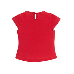 Girl's Red "Little Star" T-Shirt & Blue Star Print Skirt Set, 100% Cotton