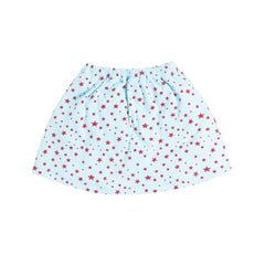 Girl's Red "Little Star" T-Shirt & Blue Star Print Skirt Set, 100% Cotton