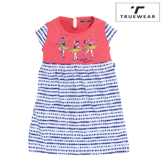 Girl's Coral "Happy Dancing" Ballerina Frock, 100% Cotton