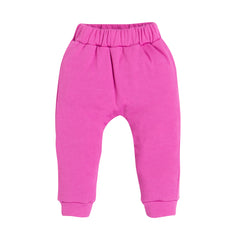Girls Pink Cat Face Graphic Jogger Pants – 100% Cotton, Soft & Cosy