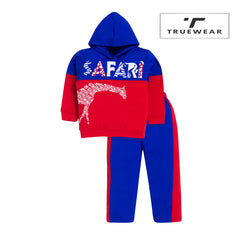 Boy's Red & Blue "Safari" Hoodie & Jogger Set, 100% Cotton