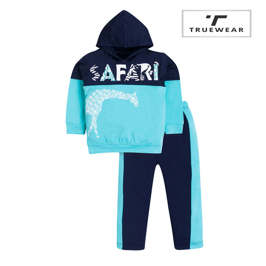 Boys Safari Graphic Hoodie & Jogger Set – 100% Cotton, Comfortable & Stylish