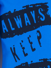Kid's Unisex Blue "Always Keep Positive" Graphic Jogger Pants – 100% Cotton, Comfortable & Motivational