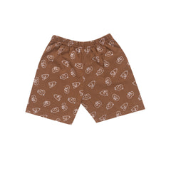 Kid's Unisex Brown "ABC Damo Bear" Graphic T-Shirt & Shorts Set – 100% Cotton, Cute & Comfortable
