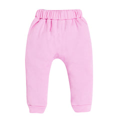 Girls Pink "LOOK" Graphic Jogger Pants – 100% Cotton, Soft & Fun