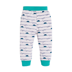 Kid's Unisex White/Green Car print Graphic Jogger Pants – 100% Cotton, Soft & Stylish