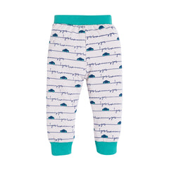 Kid's Unisex White/Green Car print Graphic Jogger Pants – 100% Cotton, Soft & Stylish