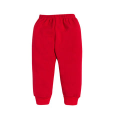 Kid's Unisex Red "Let's Have Fun!" Elephant Graphic Sweatshirt & Jogger Set – 100% Cotton, Cozy & Playful