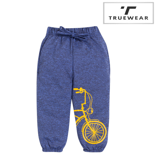 Kid's Unisex Blue Bicycle Graphic Jogger Pants – 100% Cotton, Stylish & Comfortable