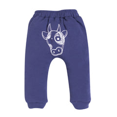 Baby's Unisex Purple Cow Print Graphic Jogger Pants – 100% Cotton, Soft & Comfortable