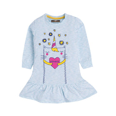 Girls Unicorn Print Frock & Leggings.