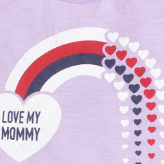 Girls "Love My Mommy" Rainbow Print T-shirt & Skirt Set, 100% Cotton