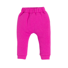 Baby's Unisex Pink Smile Face Graphic Jogger Pants – 100% Cotton, Soft & Fun