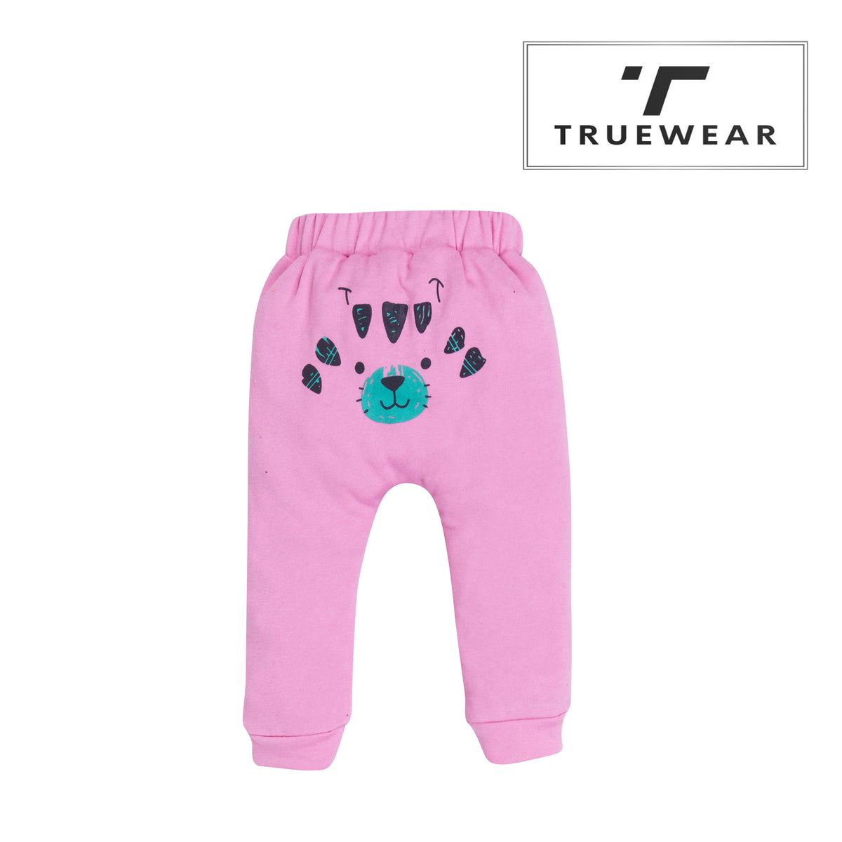 Girl's Light Pink Lion Print Graphic Jogger Pants – 100% Cotton, Soft & Cute