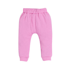 Girl's Light Pink Lion Print Graphic Jogger Pants – 100% Cotton, Soft & Cute