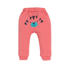 Baby's Unisex Blue Bear Face Graphic Jogger Pants – 100% Cotton, Soft & Cheerful