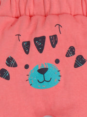 Baby's Unisex Blue Bear Face Graphic Jogger Pants – 100% Cotton, Soft & Cheerful