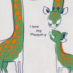 Kids Unisex Green "I Love My Mummy" Giraffe Print Pyjamas Set, 100% Cotton