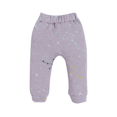 Baby's Unisex Starry Constellation Print Jogger Pants – 100% Cotton, Soft & Comfortable