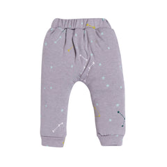 Baby's Unisex Starry Constellation Print Jogger Pants – 100% Cotton, Soft & Comfortable
