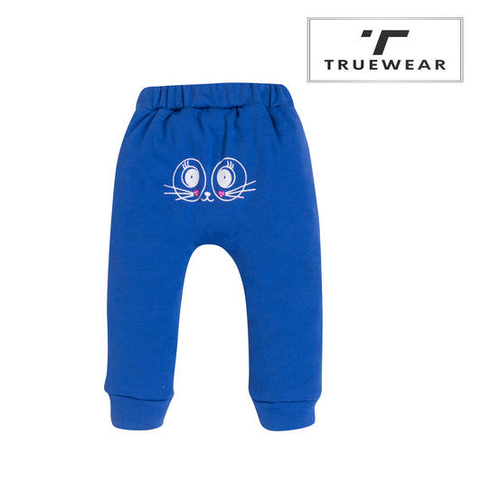 Kids Unisex Blue Cat Face Diaper pyjamas, 100% Cotton