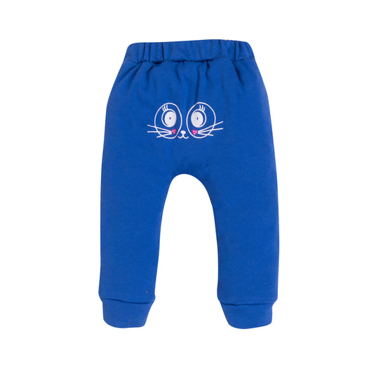 Kids Unisex Blue Cat Face Diaper pyjamas, 100% Cotton