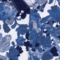 Kids Unisex Blue Floral Print Night suit, 100% Cotton