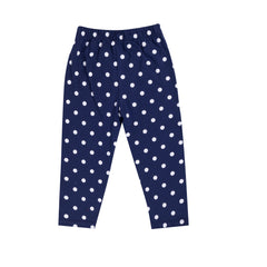 Kids Unisex Navy Polka Dot Night suit, 100% Cotton