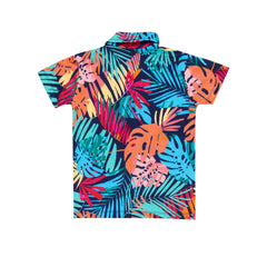 Kids Unisex Tropical Leaf Print Nightsuit, 100% Cotton