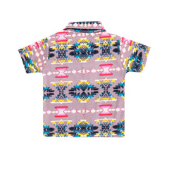 Kids Unisex Multicolour Geometric Print Nightsuit, 100% Cotton