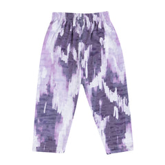 Kids Unisex Purple Tie-Dye Print Nightsuit, 100% Cotton
