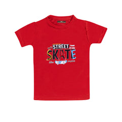 Boy's Red "Street Skate" T-Shirt & Shorts Set, 100% Cotton